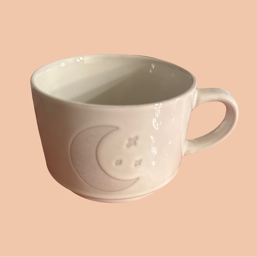 White Ceramic Moon and Stars Mug